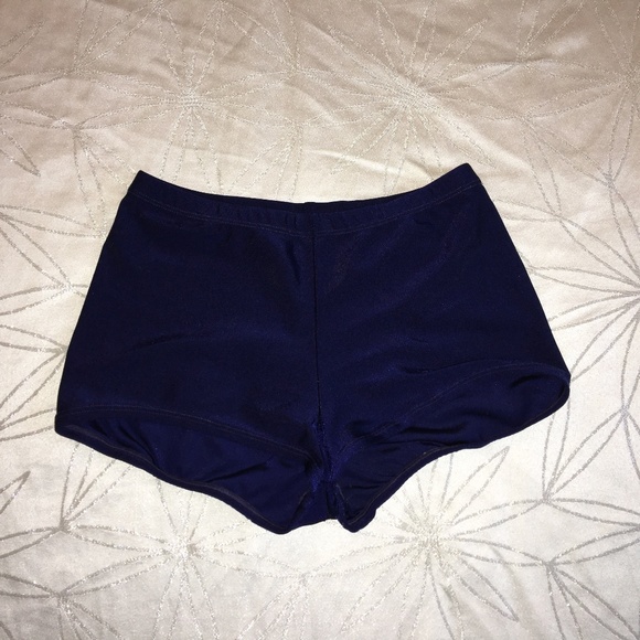 Navy Blue Spandex Shorts - Picture 1 of 3